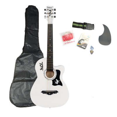 White Basswood Guitar with LCD Tuner